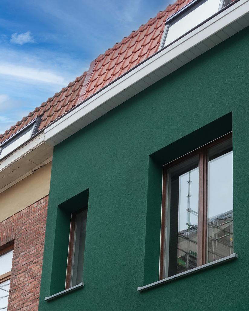 Spuitkurk gevelrenovatie in Gent